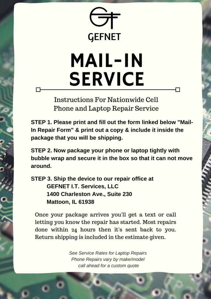 laptop repair mail instructions Laptop repair Mail in service instructions